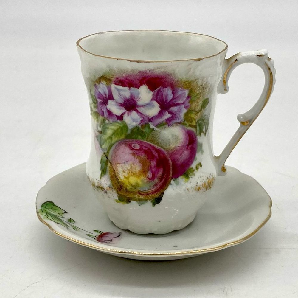 Porzellanfabrik Moschendorf Demitasse Espresso Teacup & Mismatched Saucer